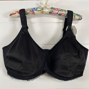 Parfait Womens Leila Full Cup Nursing Bra 44FF NWT‎ Black Underwire Lace Support